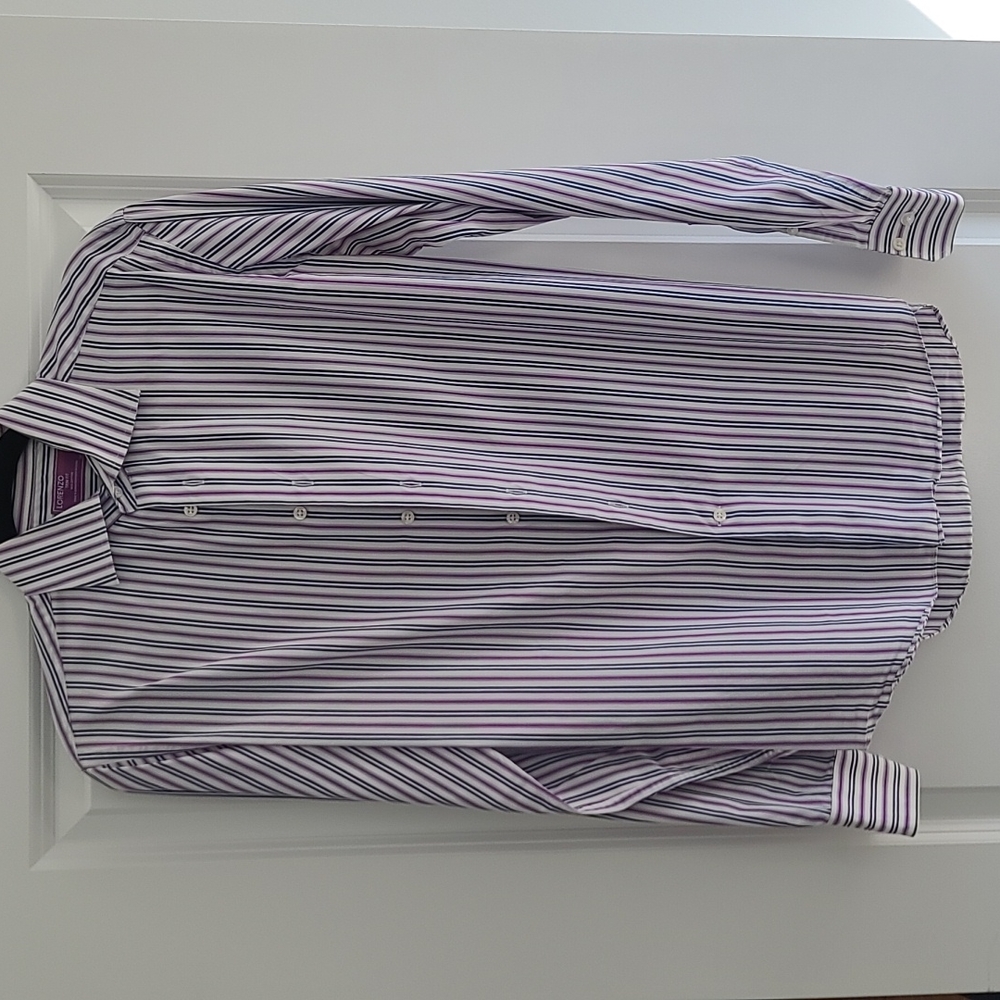 Lorenzo Uomo Trim Fit Non Iron Dress Shirt Size 15 34-35